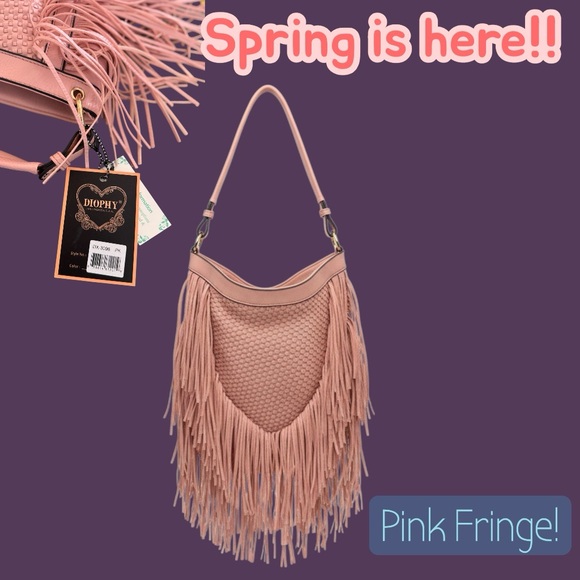 Handbags - Pink Fringe Shoulder Bag #27